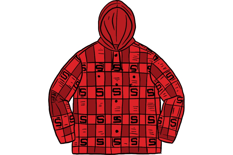 Supreme Hooded Shadow Plaid Shirt Red Fw20 Supreme Hooded Shadow Plaid Shirt Red Fw20