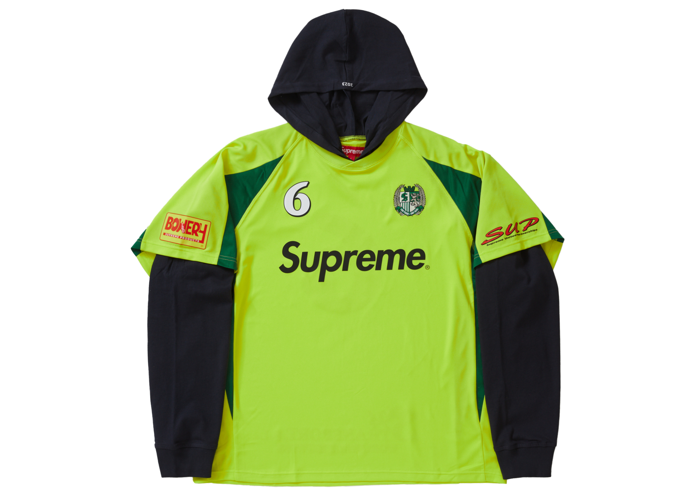 Supreme Hooded Soccer Jersey Bright Yellow Men's - FW23 - US