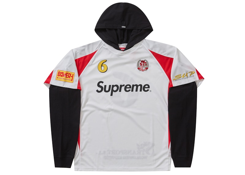 Supreme Hooded Soccer Jersey White