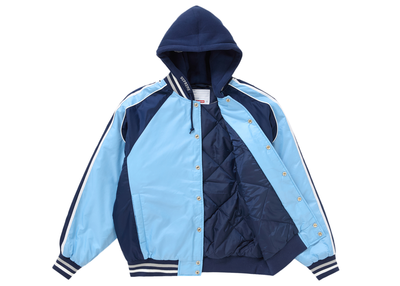 Supreme Hooded Stadium Jacket Blue