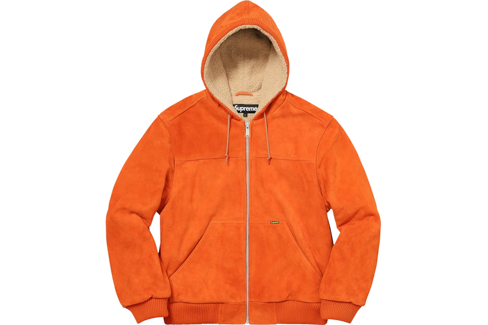 Supreme Hooded Suede Work Jacket Orange