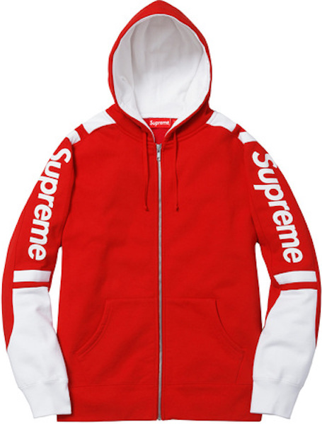 Supreme Hooded Track Zip Up Sweat Red - FW15