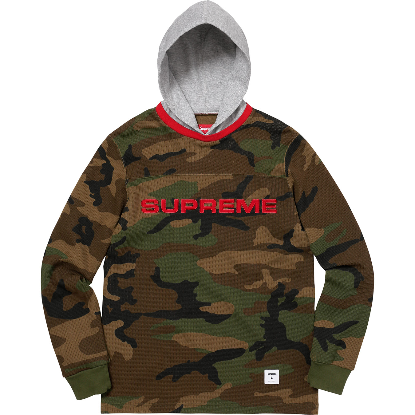 Supreme Hooded Waffle Ringer Woodland Camo Men's - FW17 - US