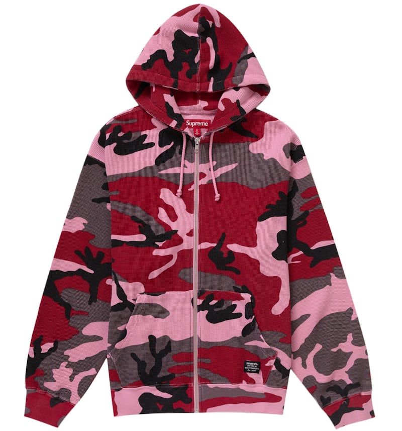 Supreme Hooded Zip Up Thermal Pink Camo Men's SS24 US