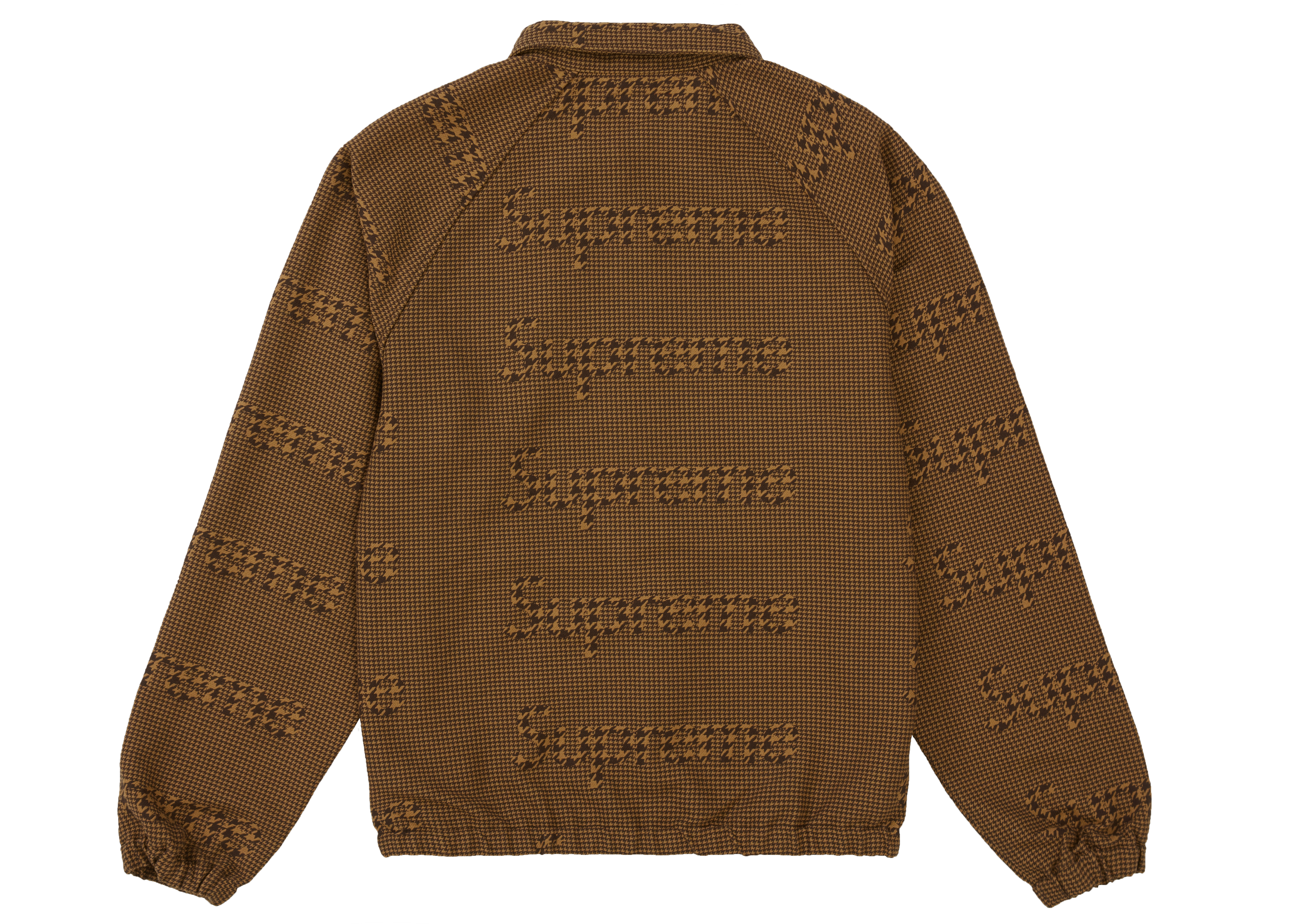 Supreme Houndstooth Logos Snap Front Jacket Brown メンズ - FW20 - JP