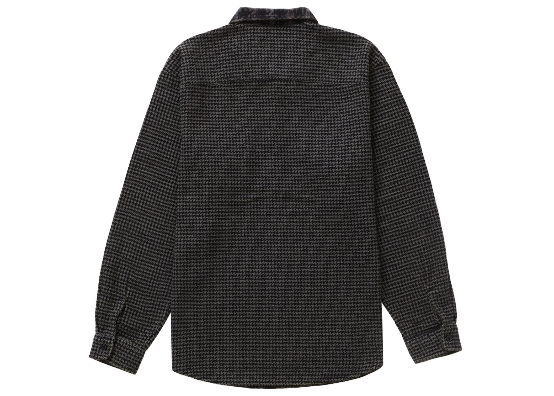 Supreme Houndstooth Plaid Flannel Shirt Black Men's - FW23 - GB