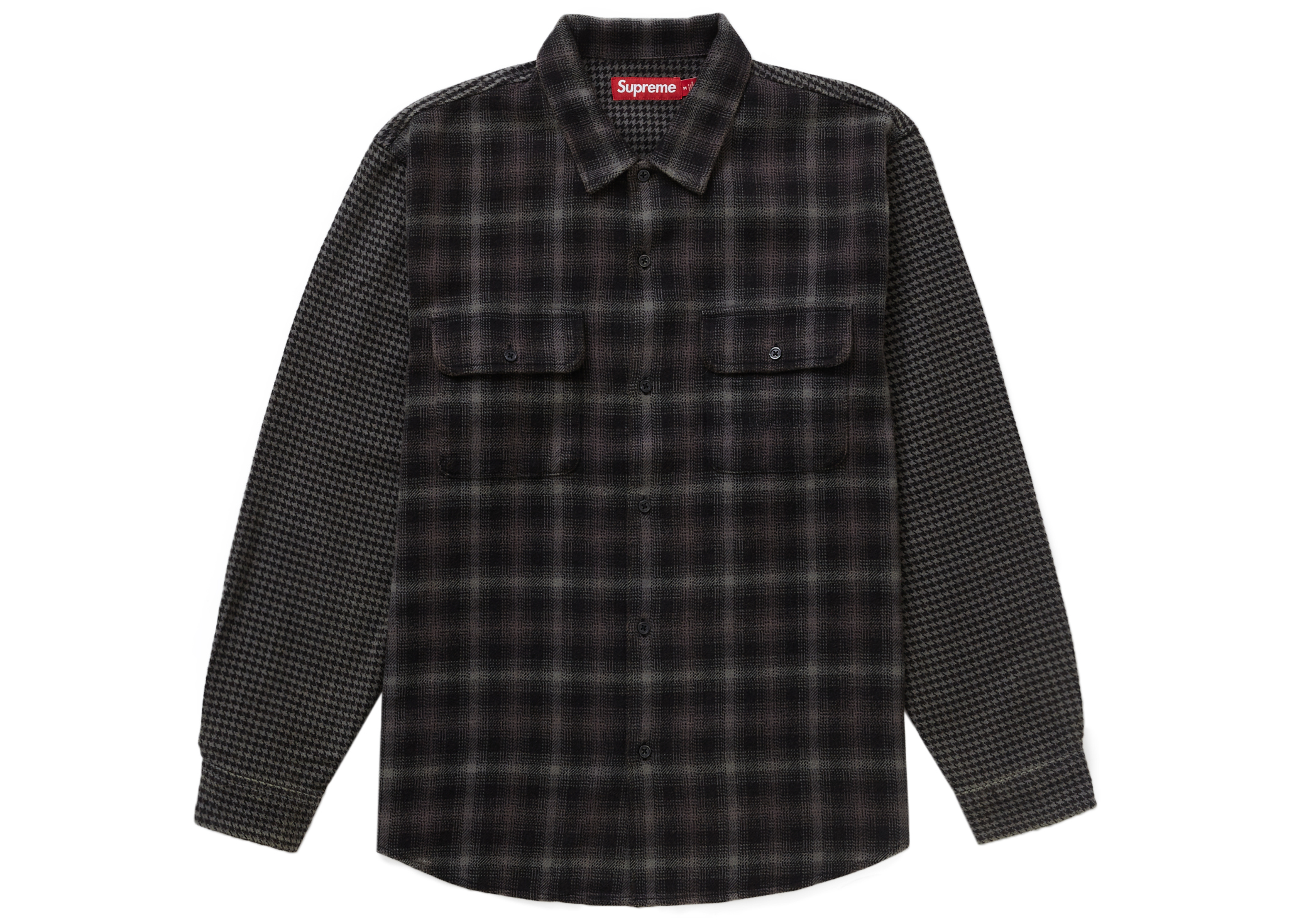 supreme houndstooth plaid flannel shirtトップス