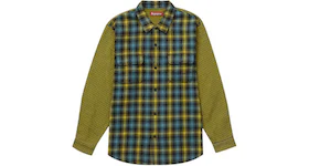 Supreme Houndstooth Plaid Flannel Shirt Yellow