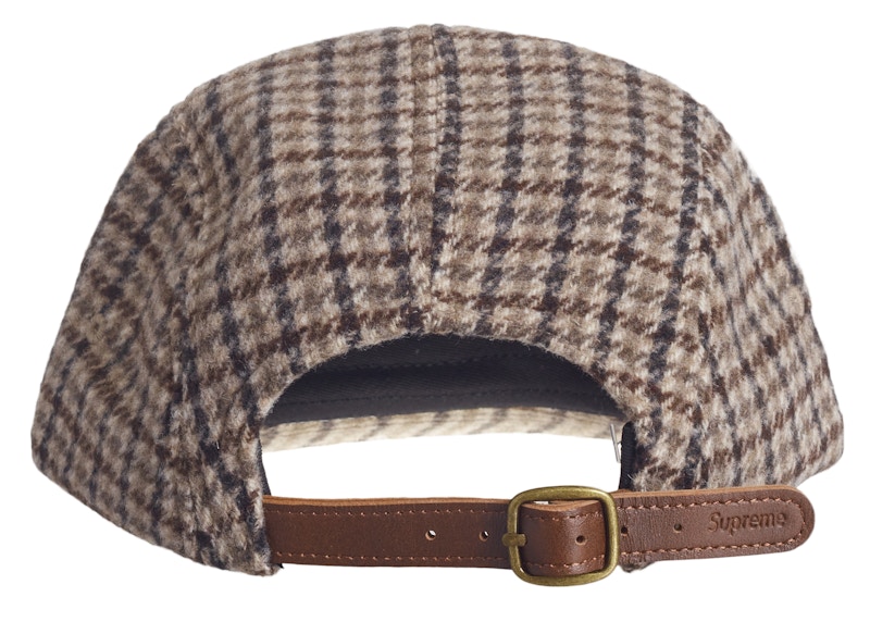 Supreme Houndstooth Wool Camp Cap Tan