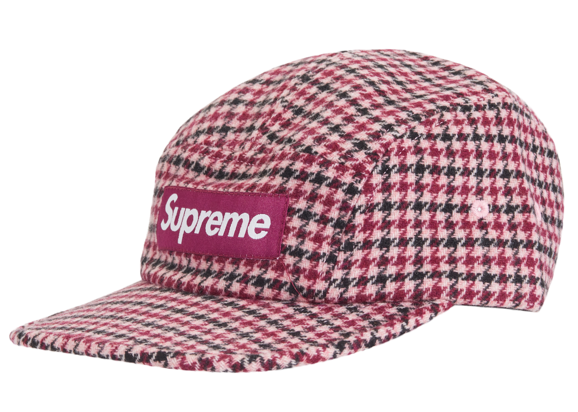 Supreme 23FW Houndstooth Wool Camp Cap - 帽子