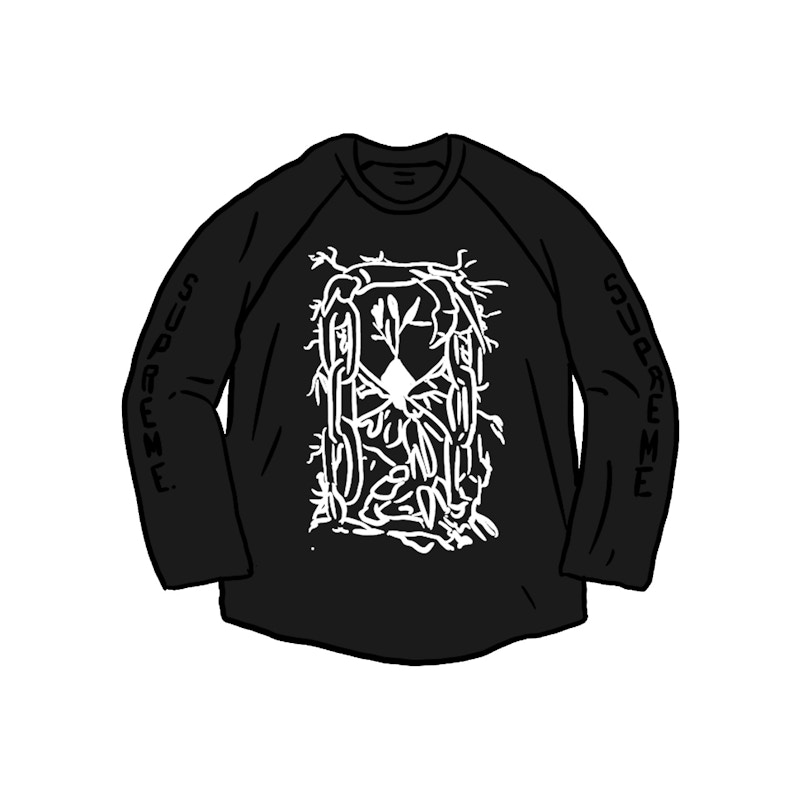 Human Made Raglan L/S T-Shirt White Black Men's - SS23 - US