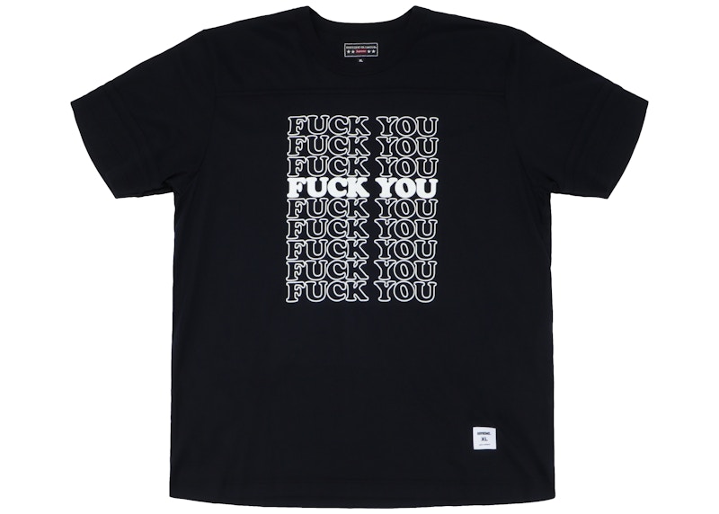 Supreme Hysteric Glamour Fuck You Football Tee Black