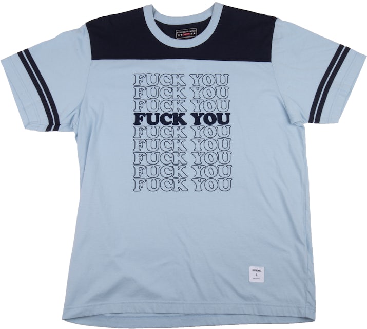 Supreme Hysteric Glamour Fuck You Football Tee Light Blue メンズ ...