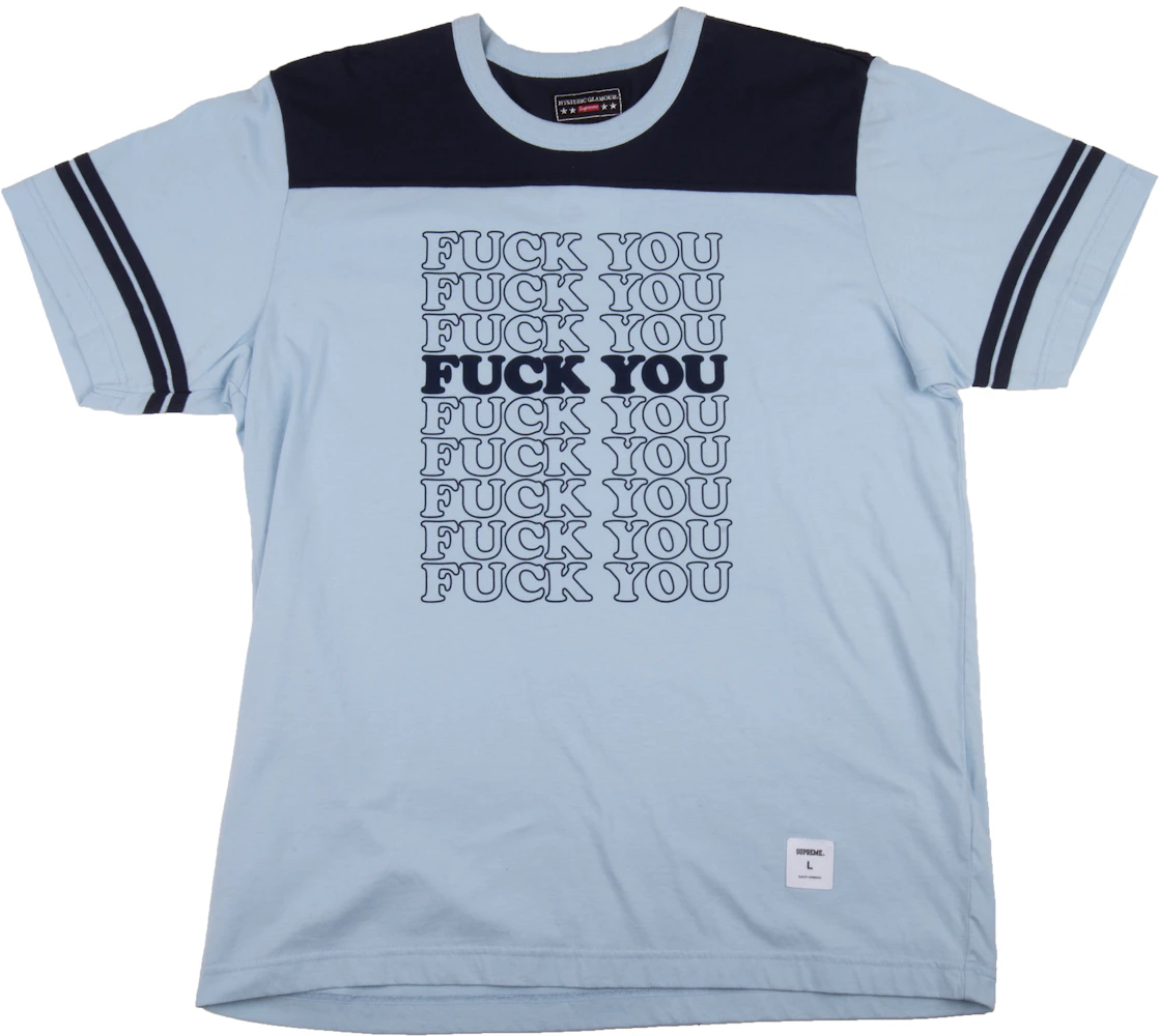 Supreme Hysteric Glamour Fuck You Football Tee Light Blue Men's