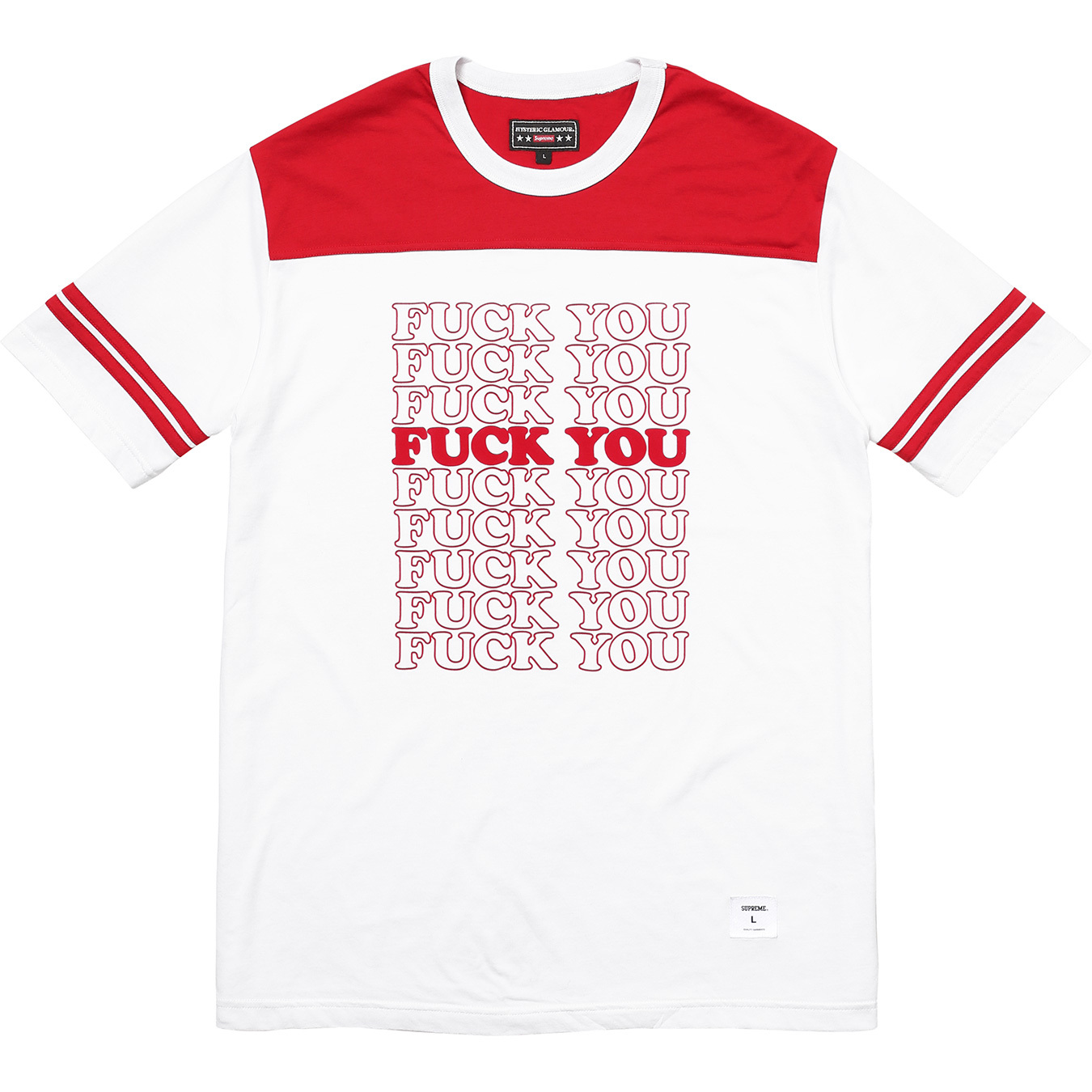 Supreme Hysteric Glamour Fuck You Football Tee White メンズ - FW17