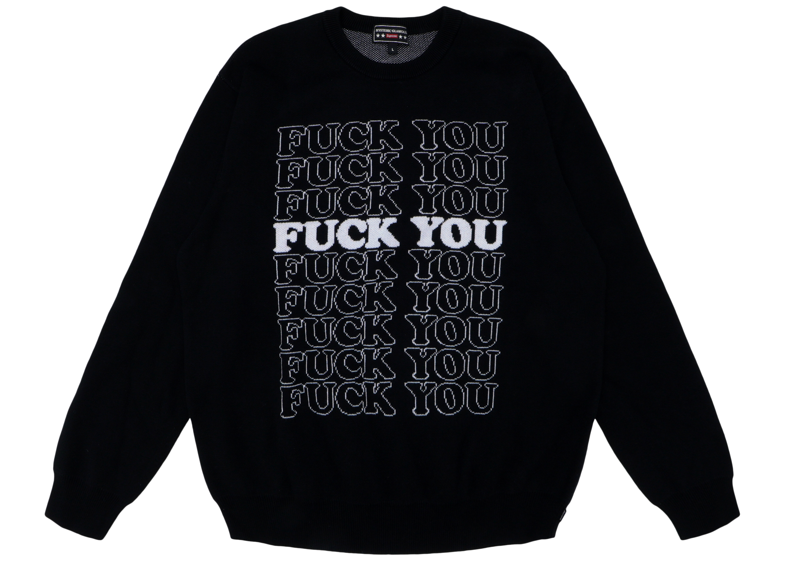Supreme Hysteric Glamour Fuck You Sweater Black メンズ - FW17 - JP