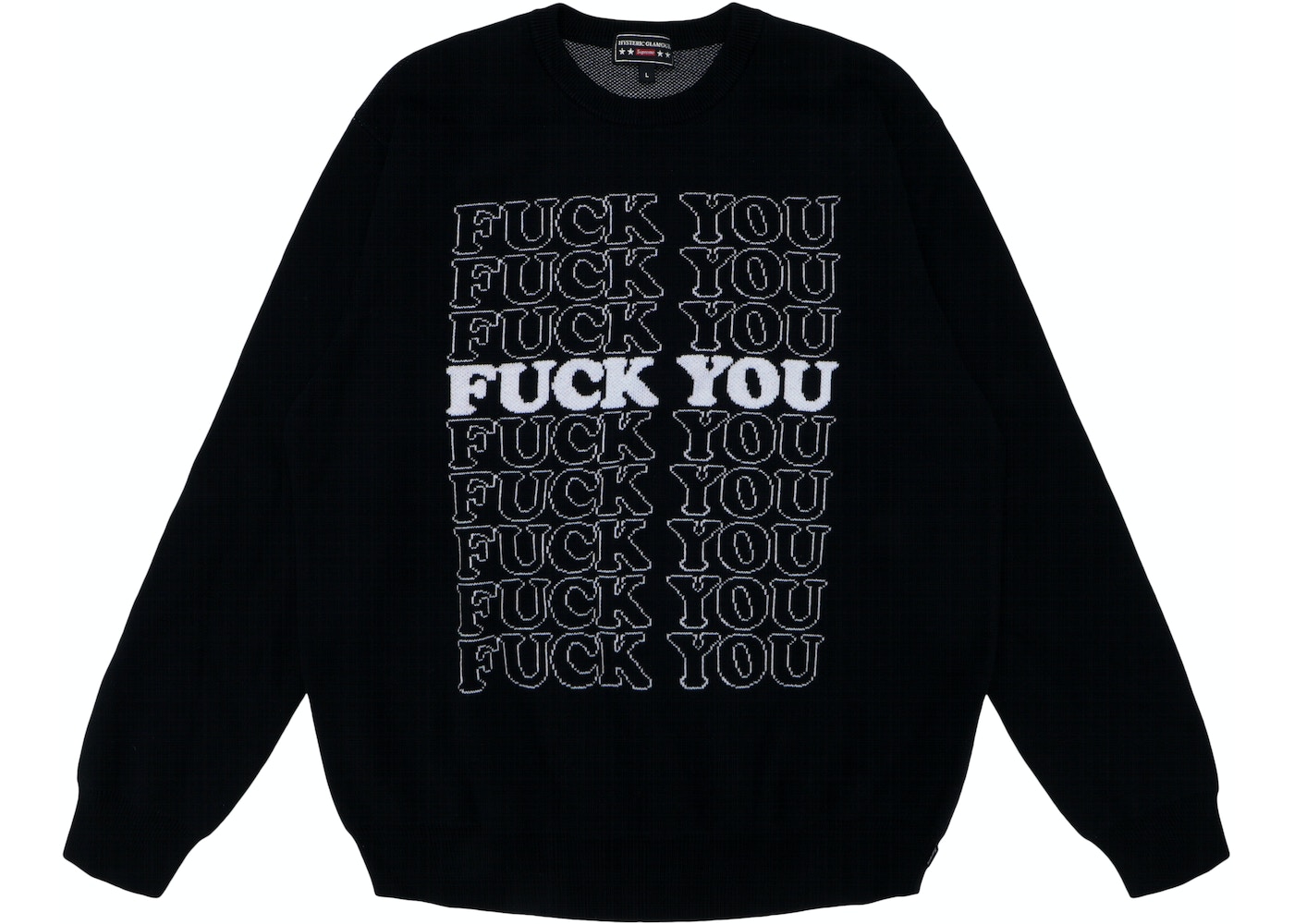 Supreme Hysteric Glamour Fuck You Sweater Black - FW17