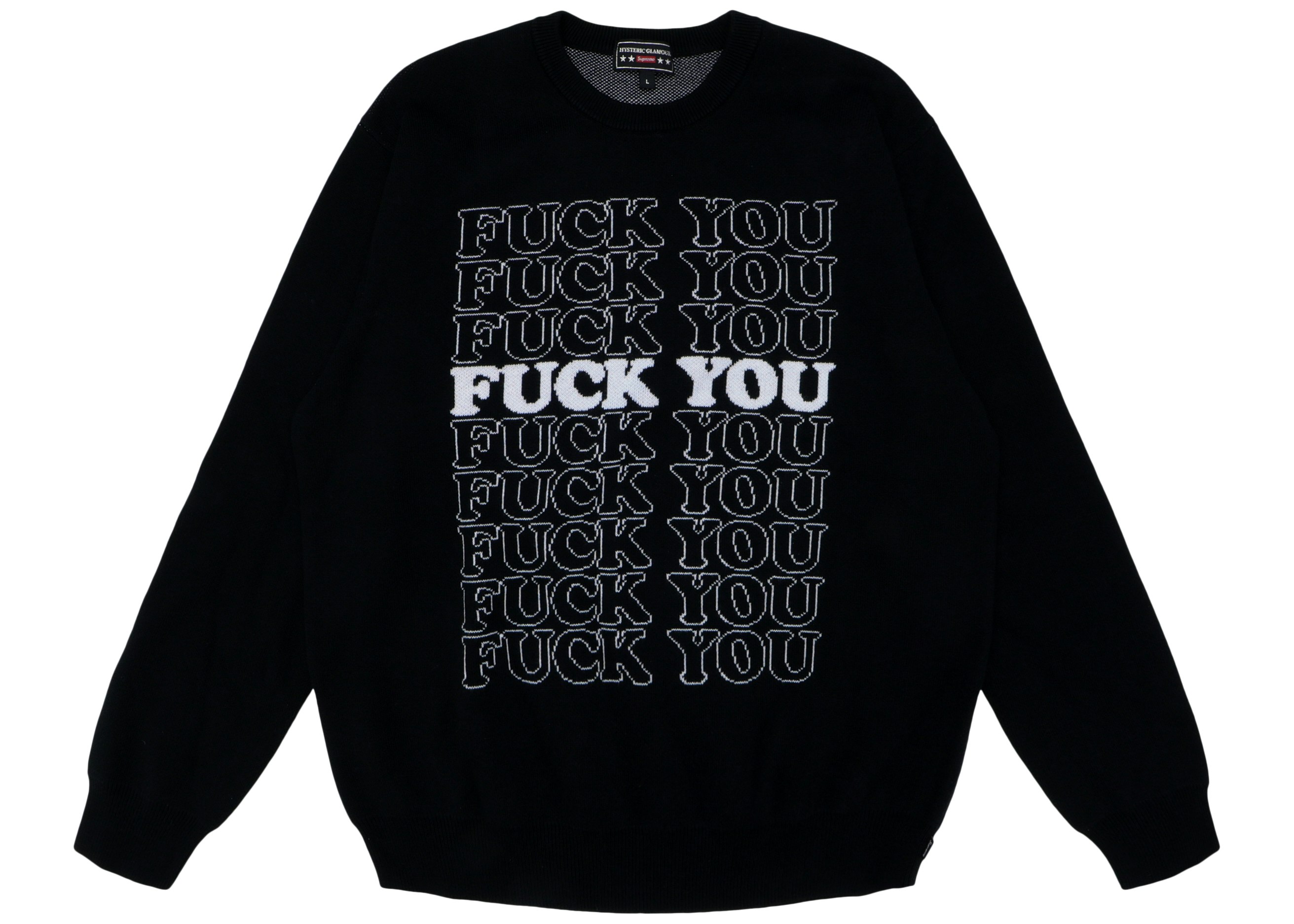 Supreme Hysteric Glamour Fuck You Sweater Black FW17 Hombre US