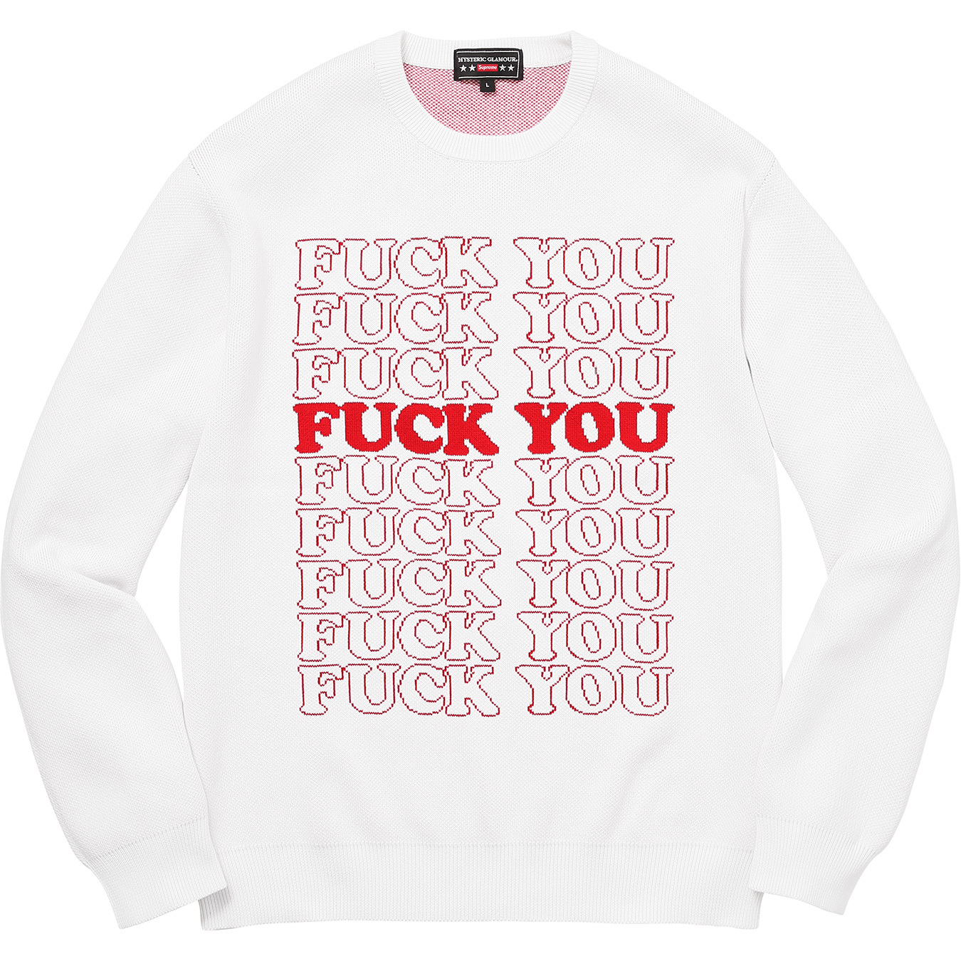 Supreme Hysteric Glamour Fuck You Sweater White Men's - FW17 - US