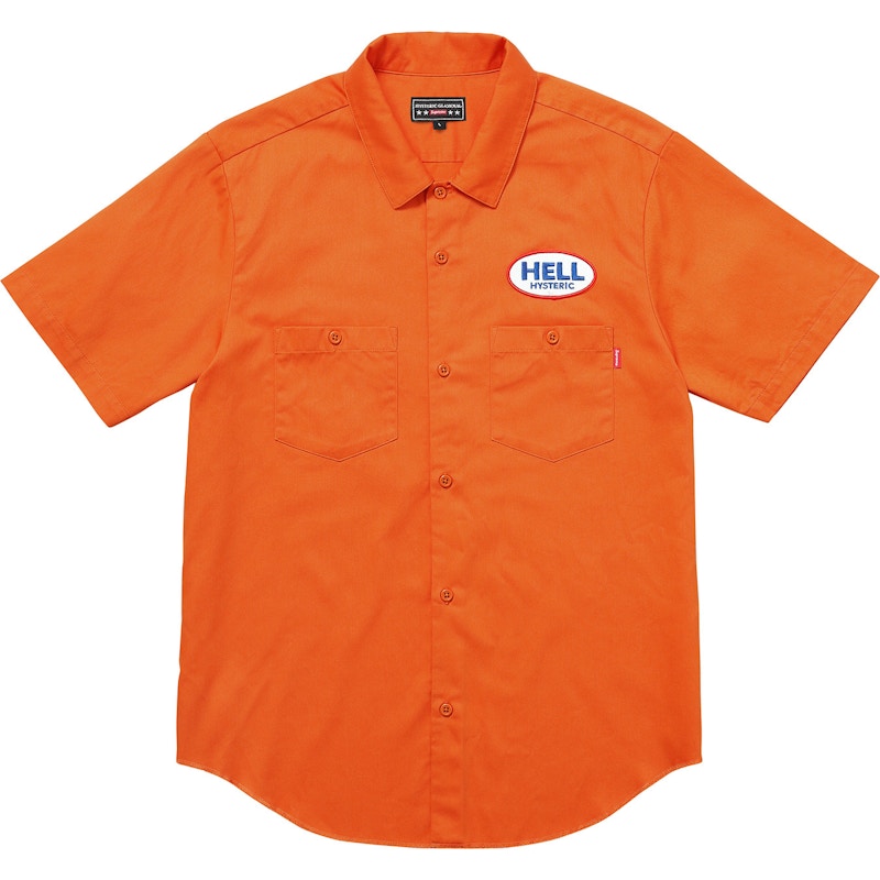 Supreme Hysteric Glamour S/S Work Shirt Orange Men's - FW17 - US