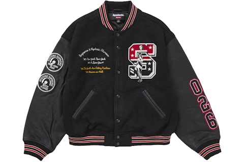 Supreme Hysteric Glamour Varsity Jacket Black Men's FW24 US