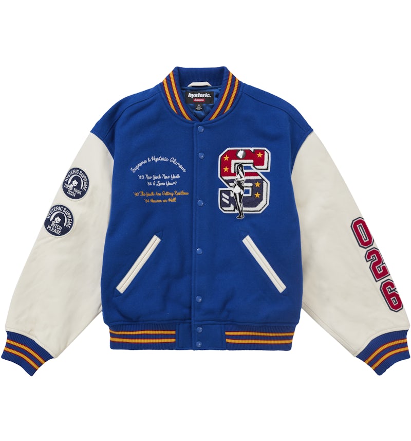 Supreme Hysteric Glamour Varsity Jacket Blue Men's FW24 US