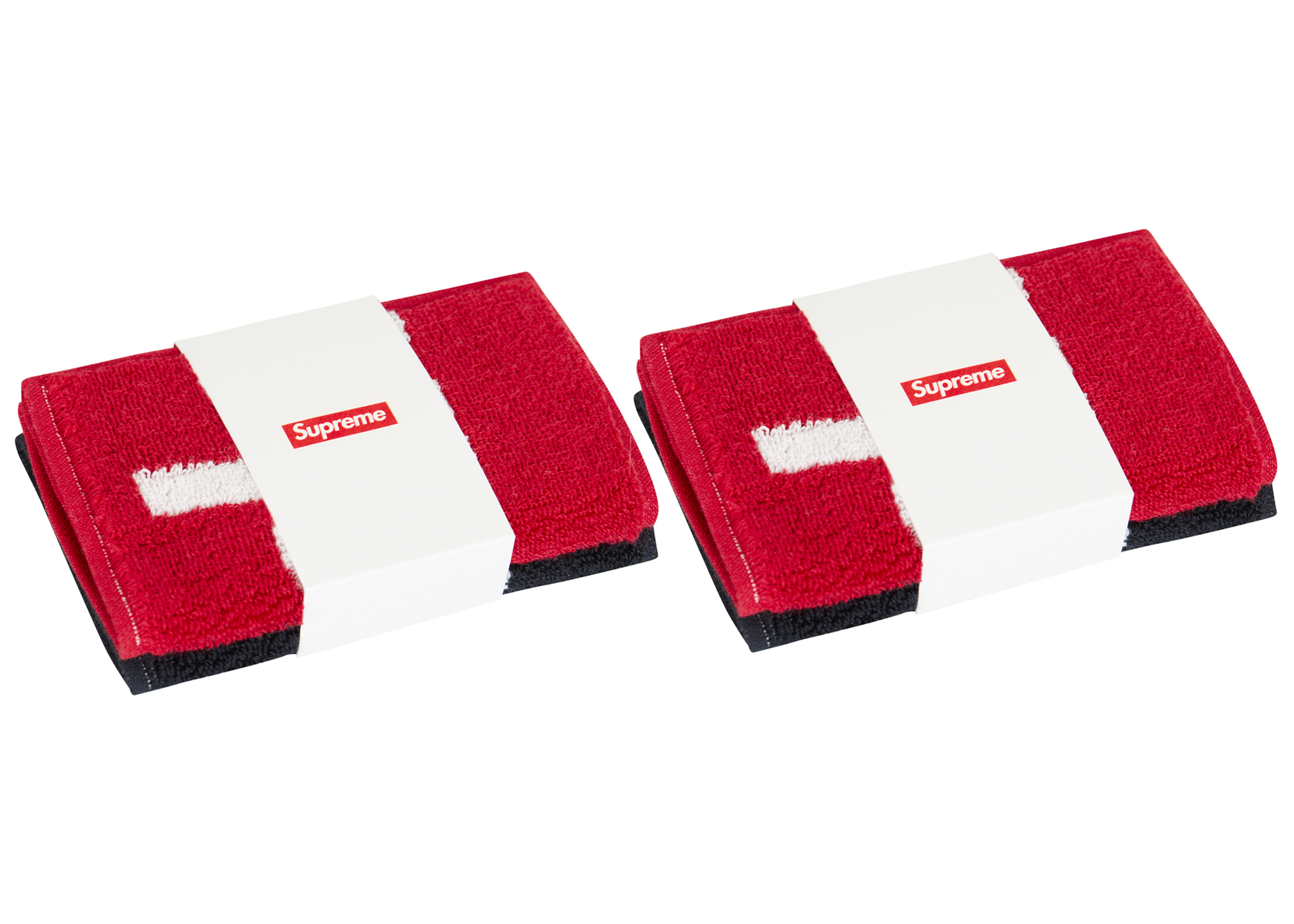 Supreme Imabari Pocket Folding Towels (Set of 4) Black/Red