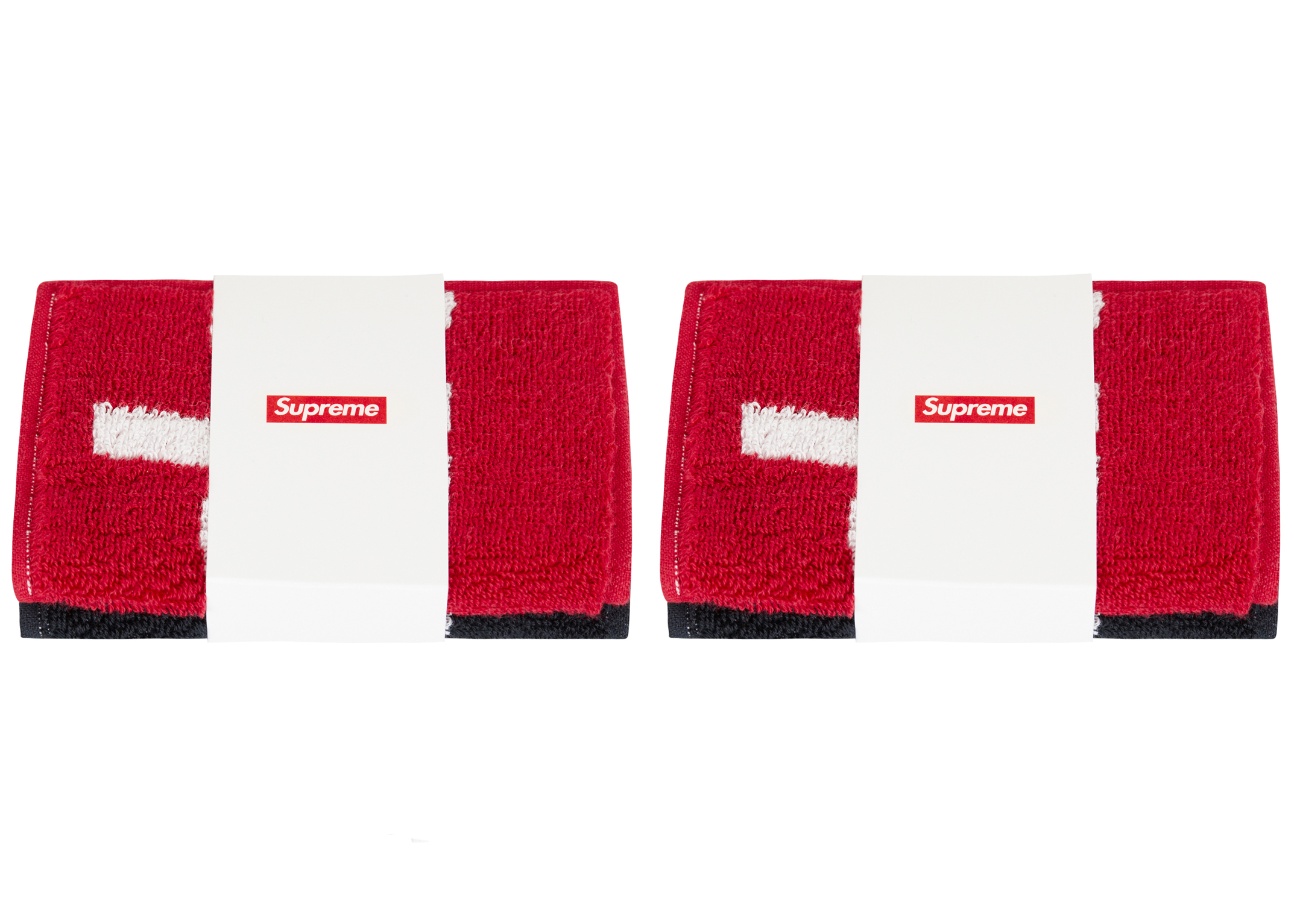 Supreme Imabari Pocket Folding Towels (Set of 4) Black/Red