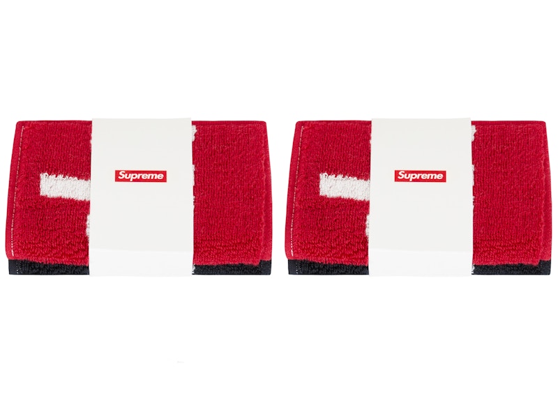 Supreme Imabari Pocket Folding Towels (Set of 4) Black/Red