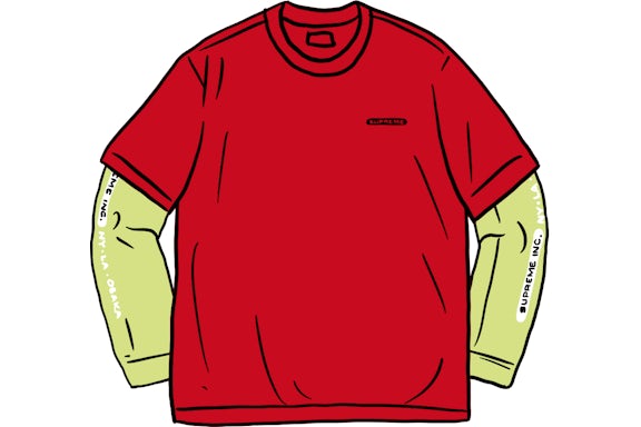 Supreme Supreme Inc. Paneled L/S Top Red