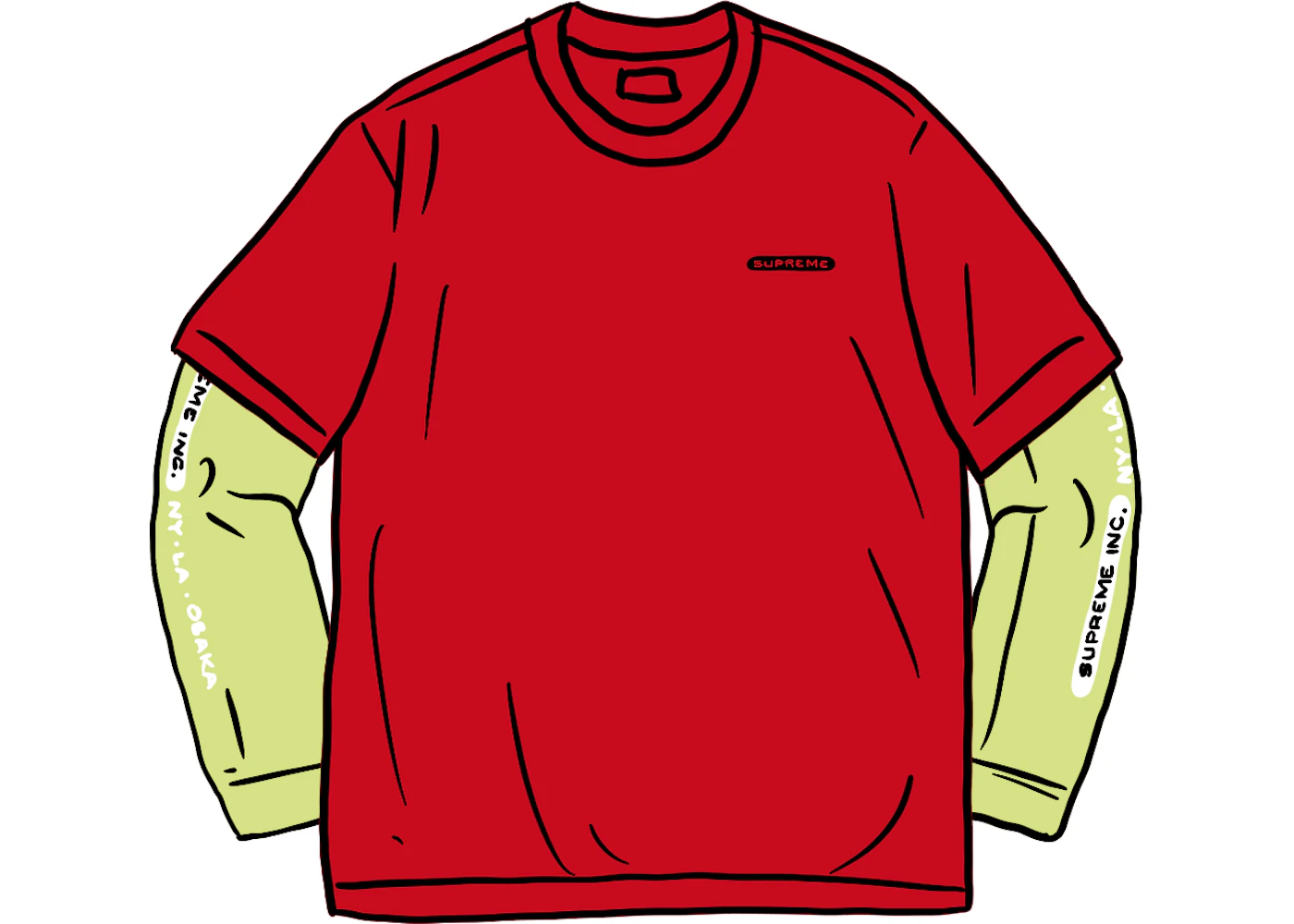 Supreme Supreme Inc. Paneled L S Top Red Men s SS21 US