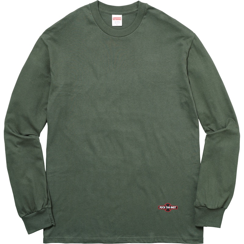 Supreme Independent Fuck the Rest L/S Tee Olive Green Men's - FW17