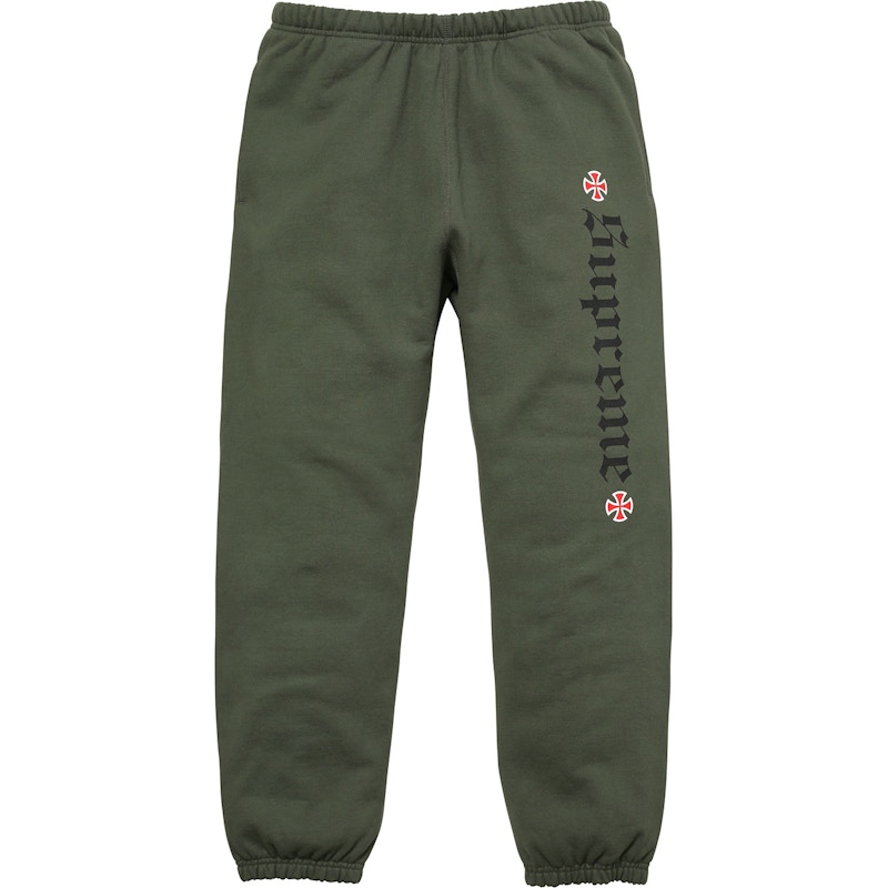 Supreme Independent Fuck the Rest Sweatpant Olive Green メンズ