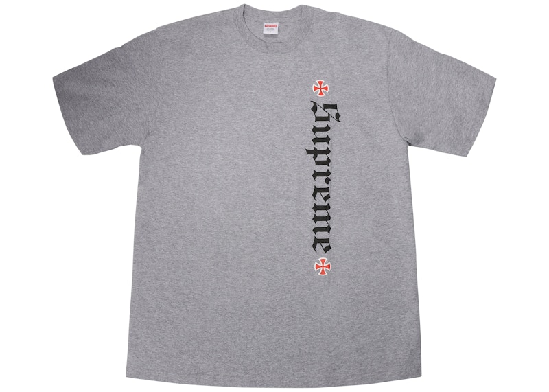 Supreme Independent Old English Tee Heather Grey メンズ - FW17 - JP