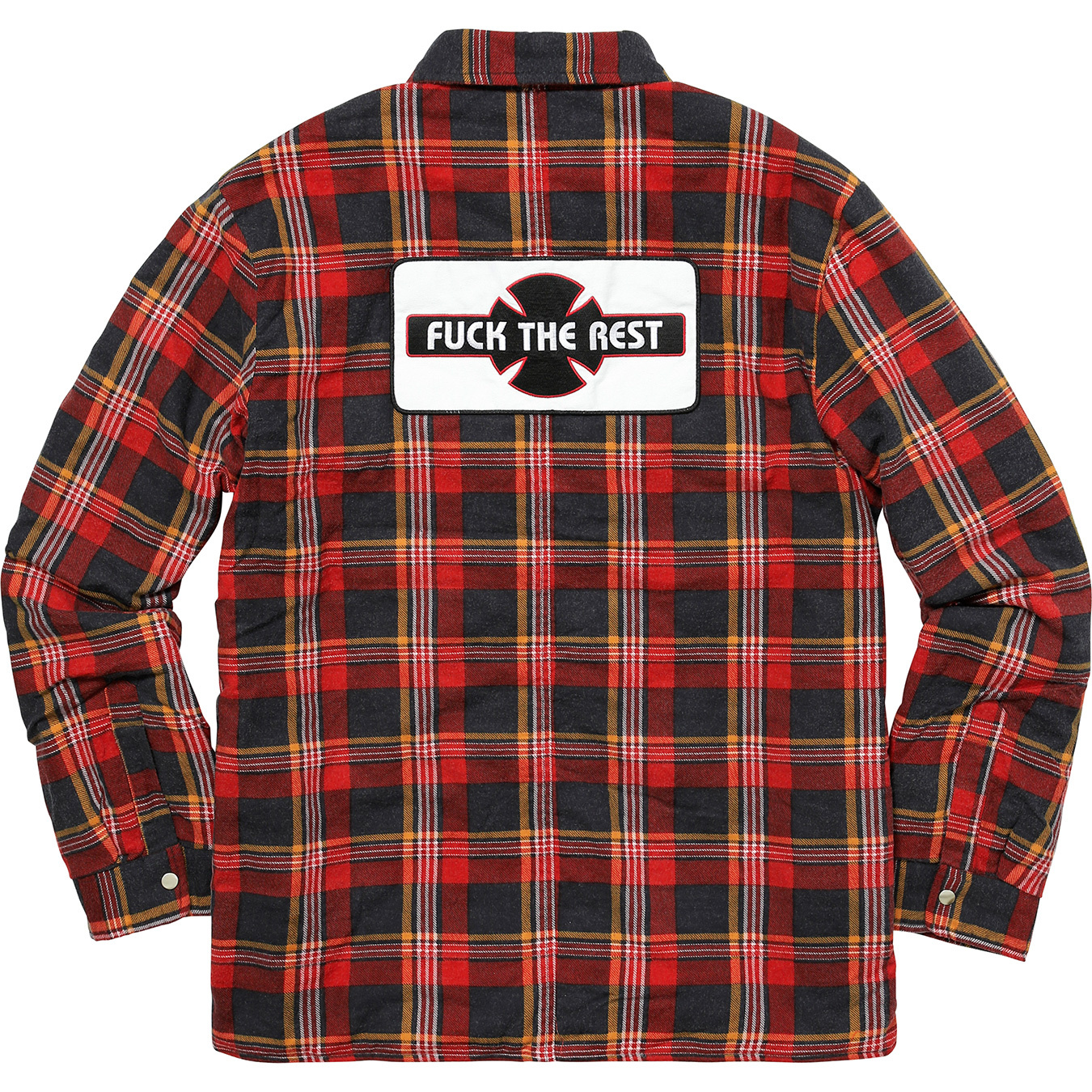 Supreme Independent Quilted Flannel Shirt Red メンズ - FW17 - JP