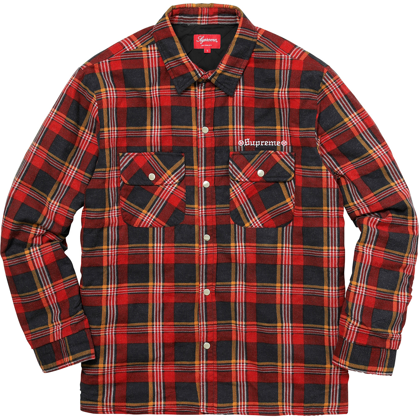 Supreme Independent Quilted Flannel Shirt Red - FW17 Men's - US