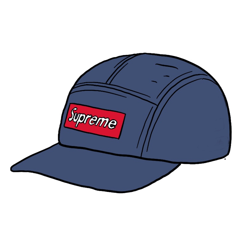 inset logo camp cap supreme