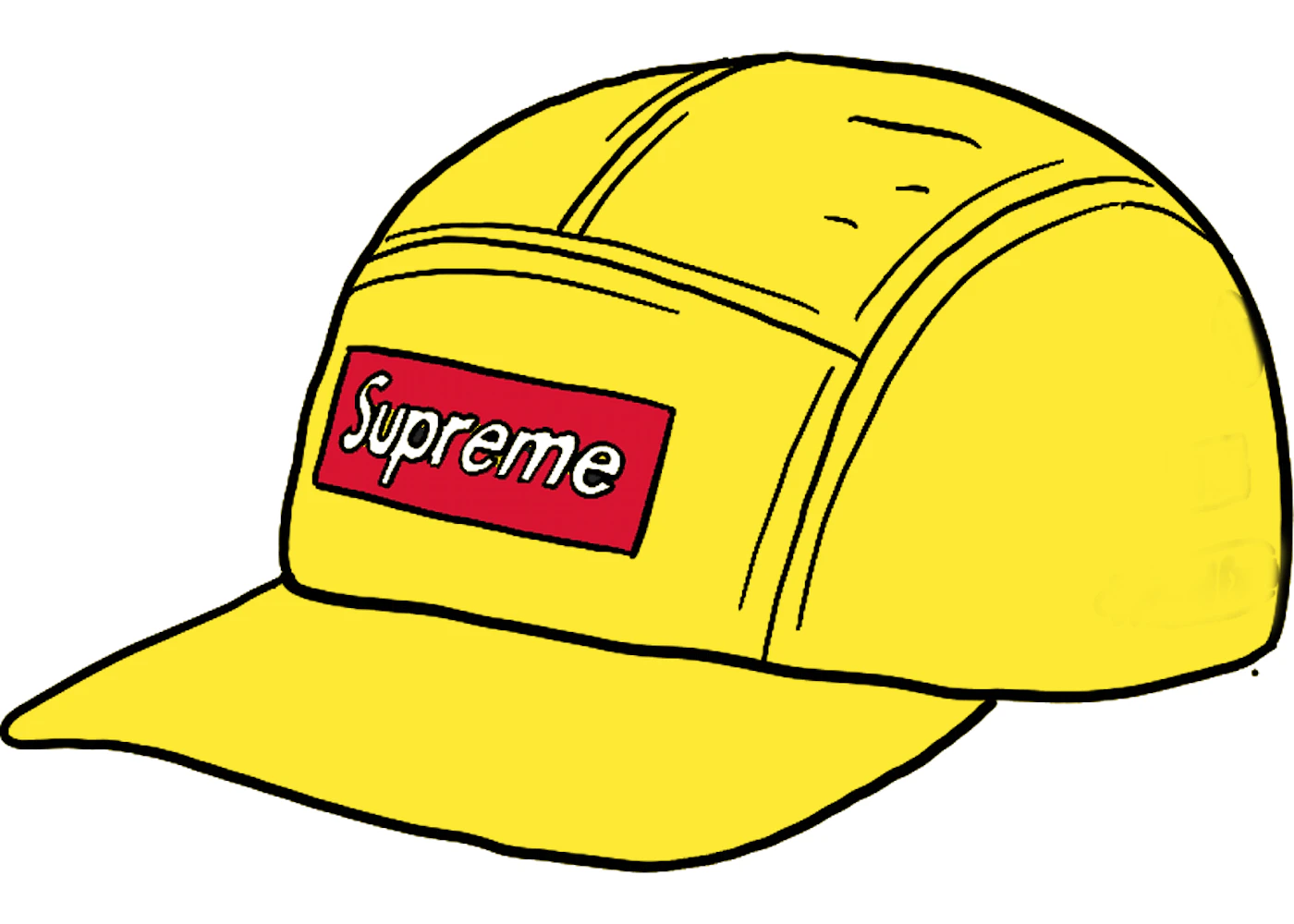 Supreme Inset Logo Camp Cap Yellow