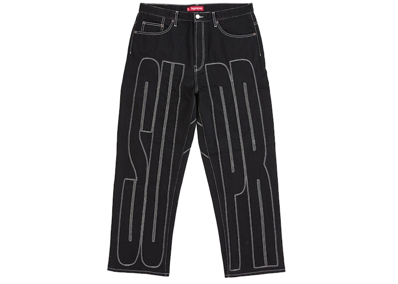 Supreme Inset Spellout Baggy Jean Black Men's - SS26 - US