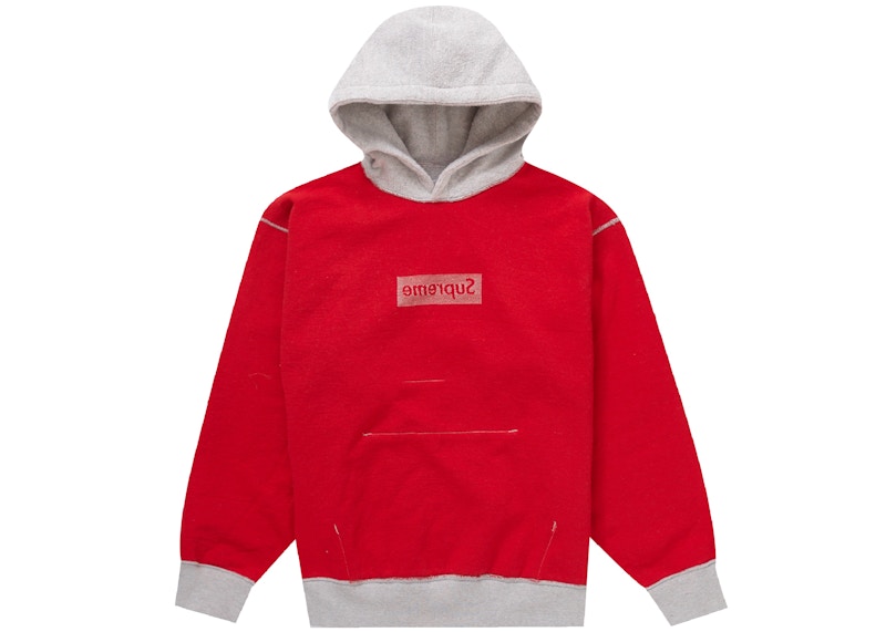 Supreme Inside Out Box Logo Hooded Sweatshirt Heather Grey Men's