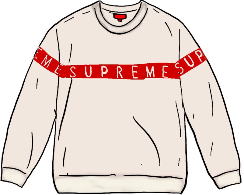 Inside Out Logo Sweater supreme white