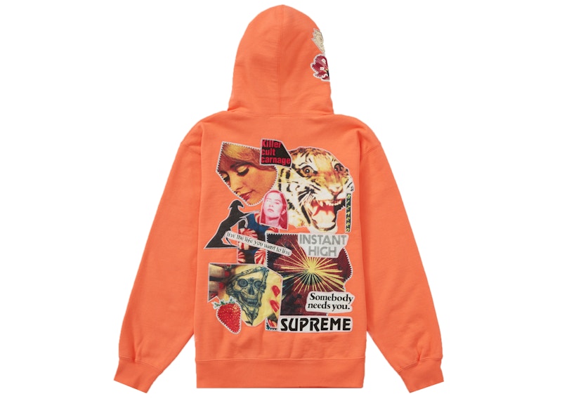 Supreme Instant High Patches Hooded Sweatshirt Apricot Men's