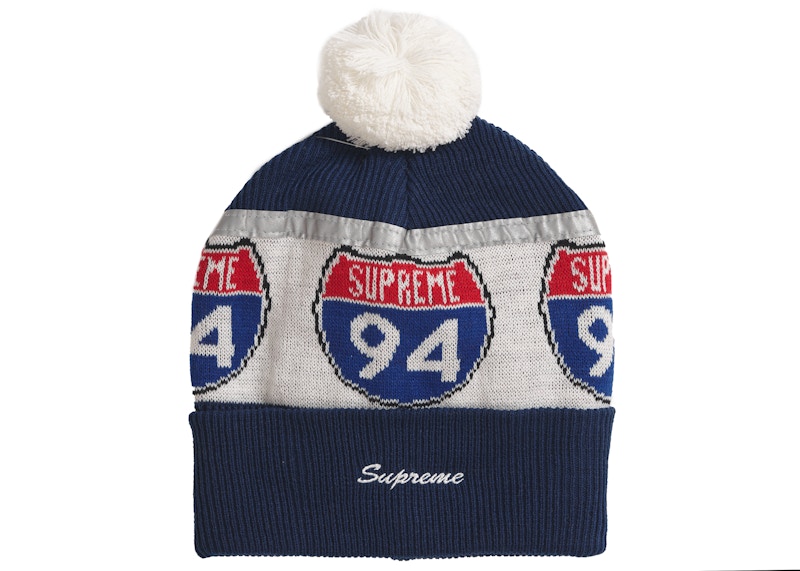 Supreme Stone Island Reflective Beanie Navy - FW23 - US