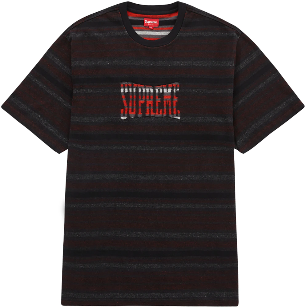 Supreme Luxury Black With Red Horizontal Stripes Heavyweight