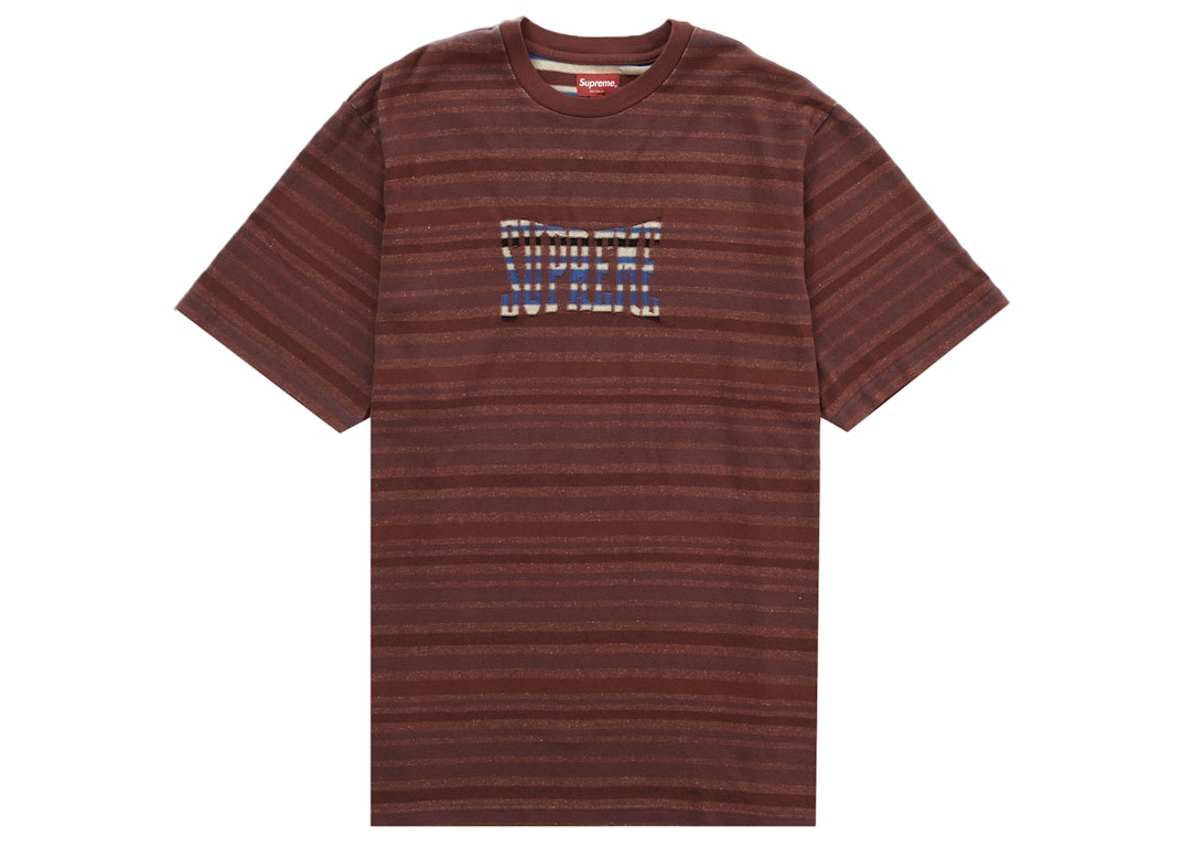 Pre-owned Supreme Inverted Stripe S/s Top Brown