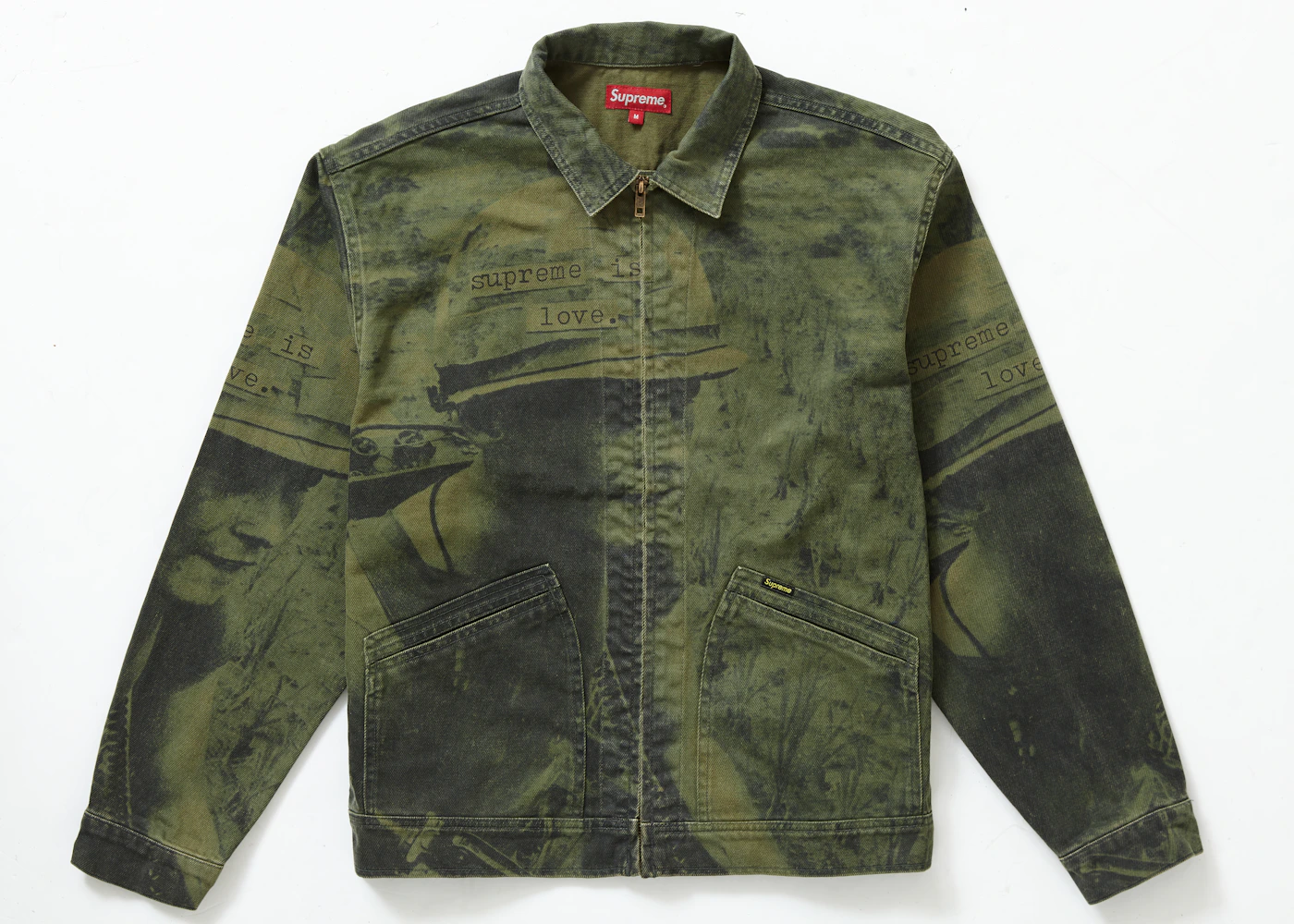 Supreme Is Love Denim Work Jacket Olive Men's FW19 US