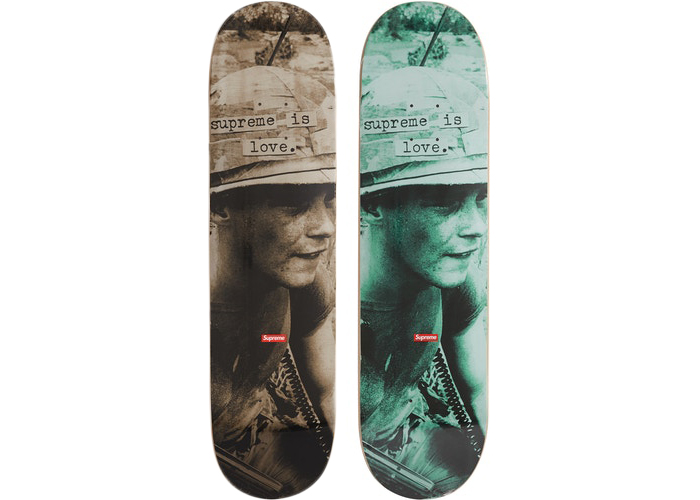 Supreme Is Love Skateboard Deck Stone/Teal Set