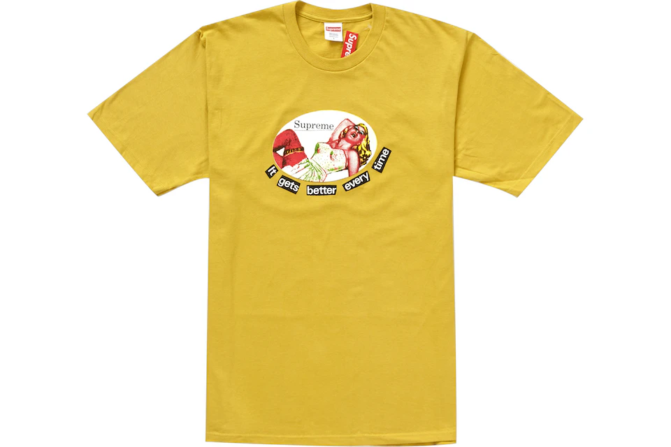 Supreme It Gets Better Every Time Tee Acid Yellow