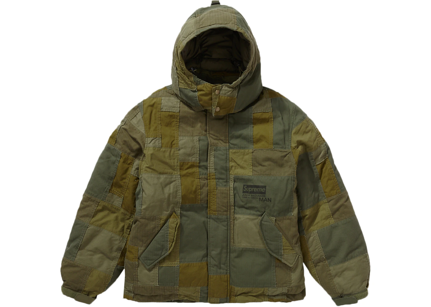 Supreme JUNYA WATANABE CDG MAN Patchwork Puffy Jacket Olive Men's