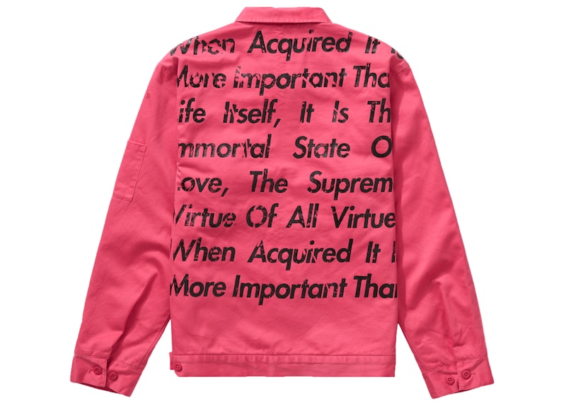 Supreme JUNYA WATANABE CDG MAN Printed Work Jacket Bright Pink ...